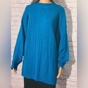 Women’s aqua blue soft baggy dress sweater